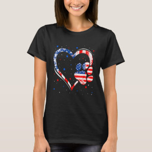 American Flag  Dog Cat Paw 4th Of July Independenc T-Shirt