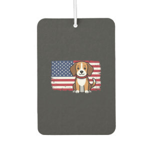 American Flag Dog Patriotic Vector Car Air Freshener