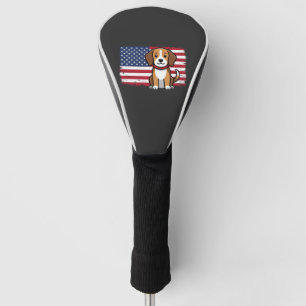 American Flag Dog Patriotic Vector Golf Head Cover