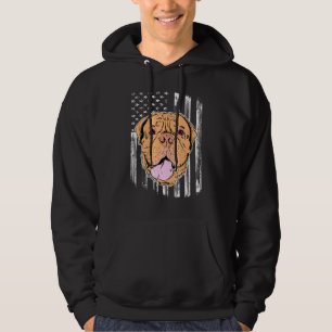 American Flag Dogue De Bordeaux 4th Of July Dog Te Hoodie