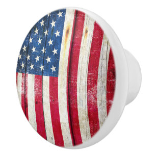 American Flag Door Knob. Ceramic Knob
