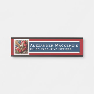 American Flag Door Sign Signs Office Name Plate
