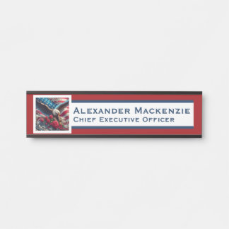 American Flag Door Sign Signs Office Name Plate