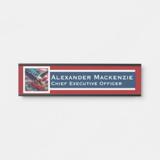 American Flag Door Sign Signs Office Name Plate