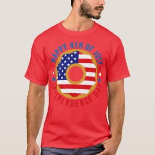 American Flag Doughnut Happy Fourth of July Indepe T-Shirt