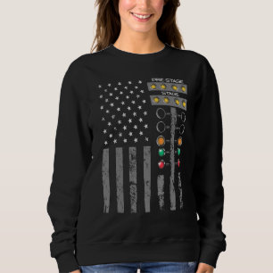 American Flag Drag Racing Strip Tree Light for Dra Sweatshirt