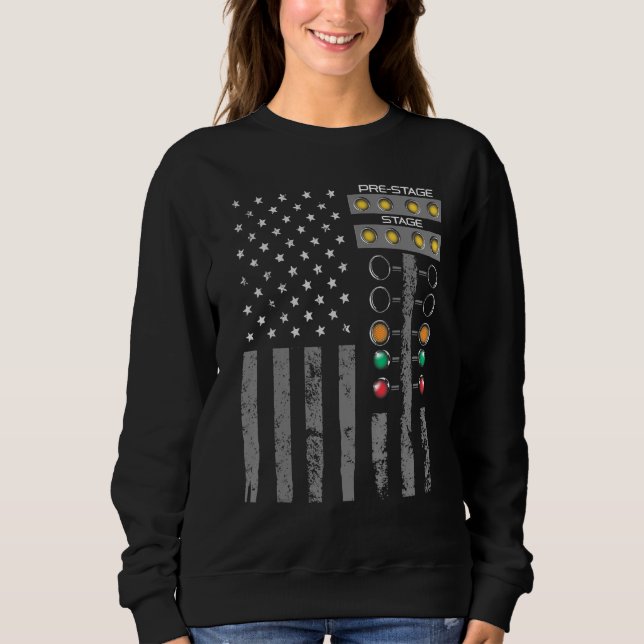 American Flag Drag Racing Strip Tree Light for Dra Sweatshirt (Front)
