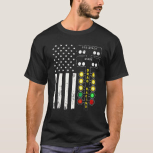 American Flag Drag Racing Strip Tree Light For Dra T-Shirt