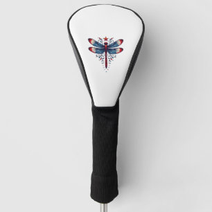 American Flag Dragonfly Patriotic 4th of July Red Golf Head Cover