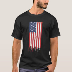 American Flag Dripping Paint T-Shirt