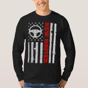 American Flag Driver s License USA Driving Teen Ne T-Shirt