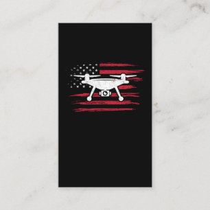 American Flag Drone Pilot USA Drone Operator Business Card