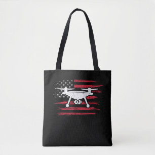 American Flag Drone Pilot USA Drone Operator Tote Bag