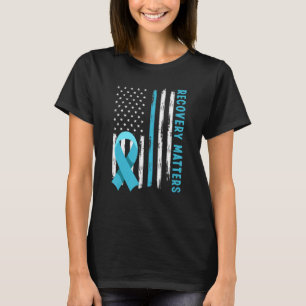 American Flag Drug Alcohol Addiction Recovery Awar T-Shirt