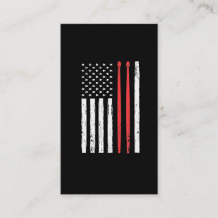 American Flag Drum Sticks US Drummer Musician Business Card