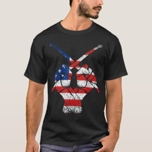 American Flag Drum Sticks Vintage Drummer Music In T-Shirt