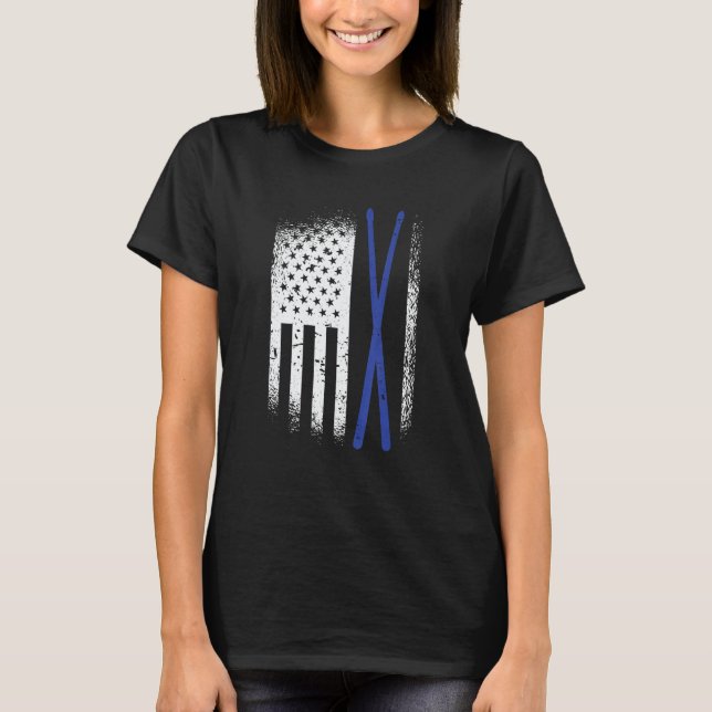 American Flag Drumsticks T-Shirt (Front)