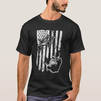 American Flag Duck Hunting Sports Lover Hunter T S T-Shirt