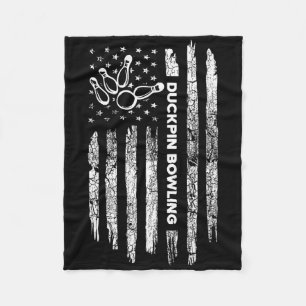 American Flag Duckpin Bowling - Vintage Duckpin Bo Fleece Blanket