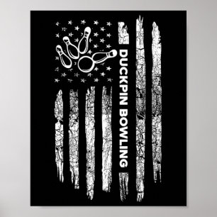 American Flag Duckpin Bowling - Vintage Duckpin Bo Poster