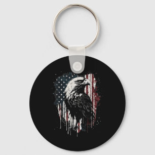 American Flag Eagle 4th Of July Independence Day P Key Ring