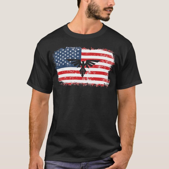 American Flag Eagle 4th of July Patriotic Men T-Shirt (Front)