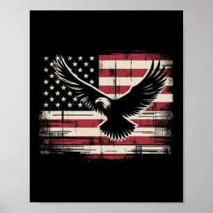 American Flag Eagle 4th Of July Poster