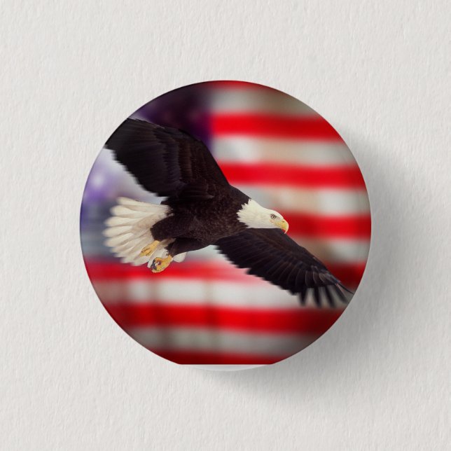 American Flag & Eagle Button (Front)