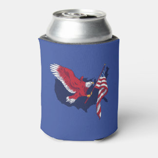 American Flag Eagle    Can Cooler