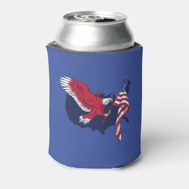 American Flag Eagle    Can Cooler (Can Back)