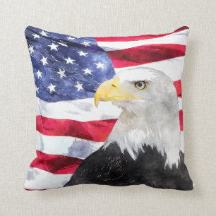 AMERICAN FLAG & EAGLE CUSHION