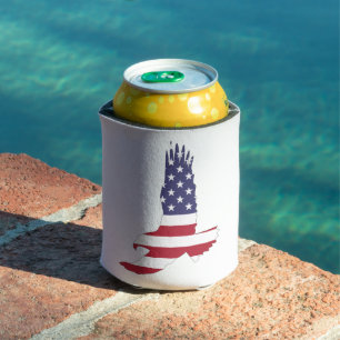 American Flag & Eagle Drink Cooler, 4th of July Can Cooler