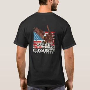 American Flag Eagle Elizabeth Patriotic New Jersey T-Shirt
