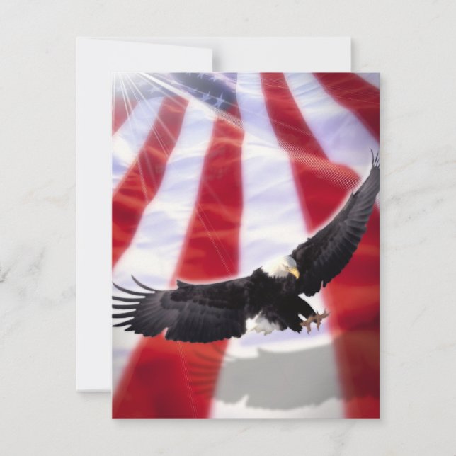 American Flag & Eagle Invitation (Front)