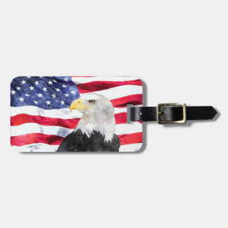 AMERICAN FLAG & EAGLE LUGGAGE TAG