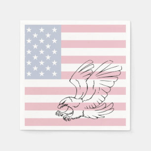 American Flag Eagle Patriotic Paper Napkins
