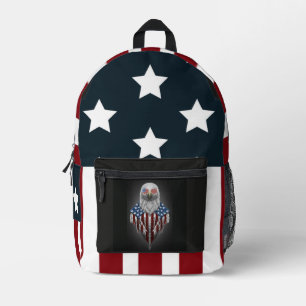 American Flag Eagle Printed Backpack