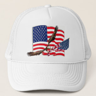 American Flag Eagle Soaring Baseball Hat