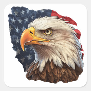 American Flag Eagle  Square Sticker