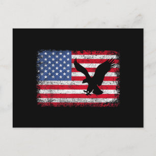 American Flag Eagle USA Holiday Postcard