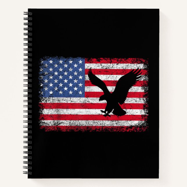 American Flag Eagle USA Notebook (Front)
