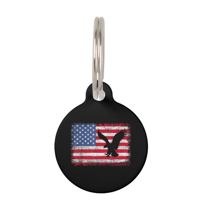 American Flag Eagle USA Pet Tag (Front)
