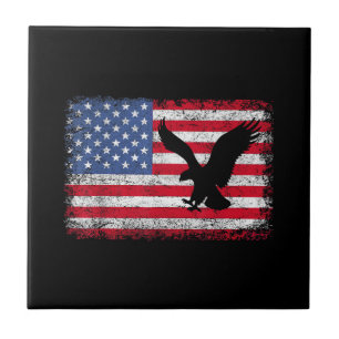 American Flag Eagle USA Tile