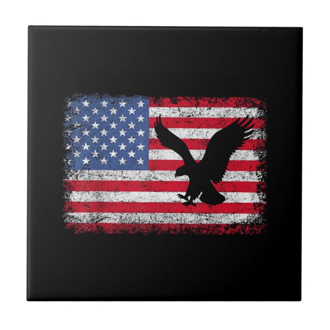 American Flag Eagle USA Tile (Front)