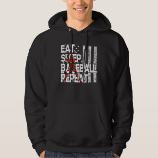 American Flag Eat Sleep Baseball-Shirt Kids Youth  Hoodie