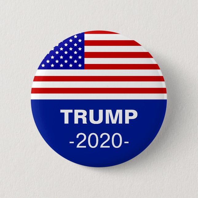 American flag & editable Trump 2020 6 Cm Round Badge (Front)