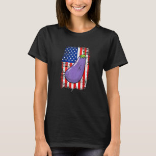 American Flag Eggplant Farmers Love Growing Eggpla T-Shirt