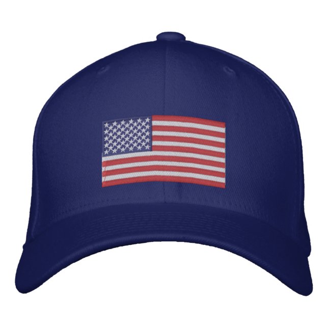 American Flag Embroidered Cap (Front)