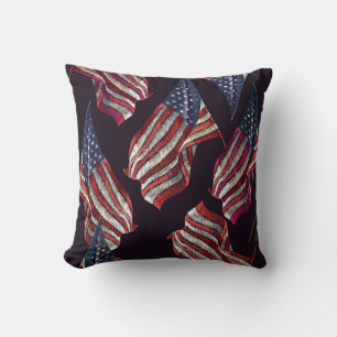 American flag embroidery: patriotic pattern. cushion