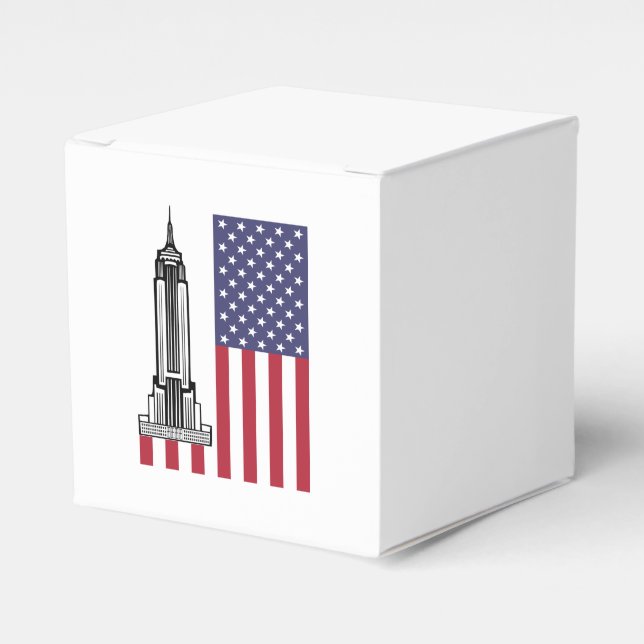 American Flag & Empire State Building Favours Box (Front Side)